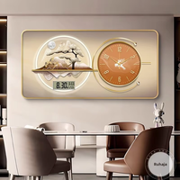 Grande Décoration Murale Artistique pour Salon et Bureau, Style Vintage, Horloge Murale Silencieuse à Face Unique, Peinture Décorative, Prix Usine