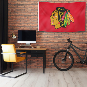 Drapeau de l'équipe des Blackhawks de <span class=keywords><strong>Chicago</strong></span> de la LNH, bannière en polyester résistant pour les événements sportifs, drapeau des Blackhawks de <span class=keywords><strong>Chicago</strong></span> de la LNH - Product Image 4