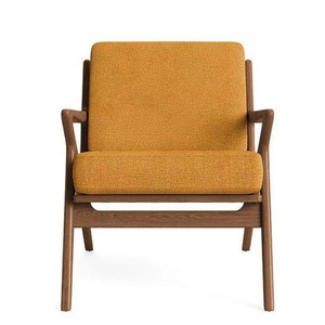 <span class=keywords><strong>Fauteuil</strong></span> en bois de noyer de style moderne du milieu du siècle avec coussin en tissu <span class=keywords><strong>jaune</strong></span>, <span class=keywords><strong>fauteuil</strong></span> d'appoint pour salon, hôtel, bureau à domicile - Product Image 5