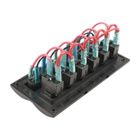 Panel de Control Marino RV Impermeable de 6 Posiciones a Precio de Fábrica con Interruptores Basculantes LED Rojos y Protección de Circuito
