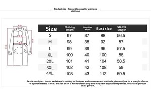 Abrigo <span class=keywords><strong>Trench</strong></span> Cruzado de <span class=keywords><strong>Mujer</strong></span> de Longitud Media, Estilo Coreano Novedad Primavera Otoño 2026, Tallas Grandes y Pequeñas, Estilo Británico por Encima de la Rodilla - Product Image 3
