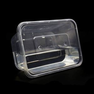 Disposable 1500ml Food Packaging <b>Containers</b> Transparent Fruit Rice Rectangular PP Plastic Take Out Lunch Boxes With Lid - Product Image 2