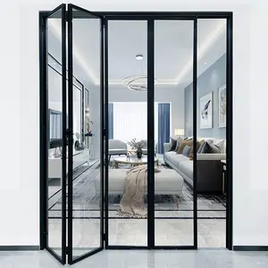 Porte Bifold interne più vendute porte in alluminio Bifold porte in vetro pieghevoli a buon mercato con telaio sottile