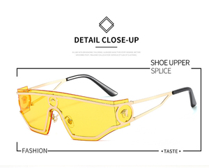 Occhiali da Sole Oversize di Lusso Firmati per Uomo e Donna Lenti Ottiche UV400 Montatura in PC <span class=keywords><strong>Blu</strong></span> e Rosa Brand Famosi - Product Image 4