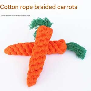Mainan anjing tali katun, mainan hewan peliharaan wortel, tali tenun, katun, gigi bersih, tahan gigitan, mainan wortel - Product Image 2