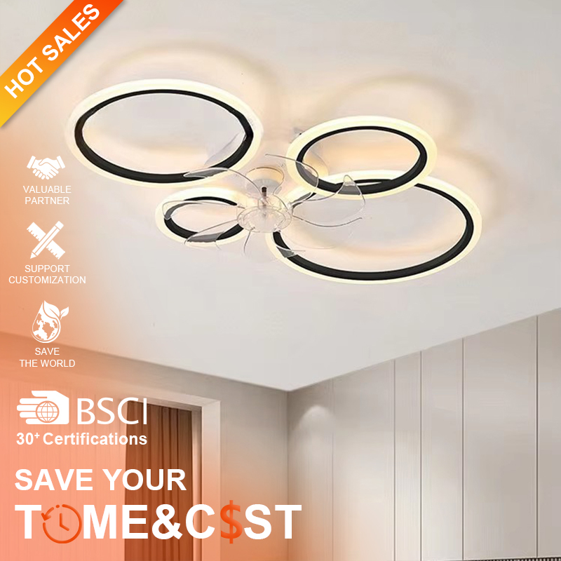 Modern Indoor Lighting Ceiling Lamps Chandelier Lamp Living Room Lights Intelligent Remote Control Ceiling Fan With Light