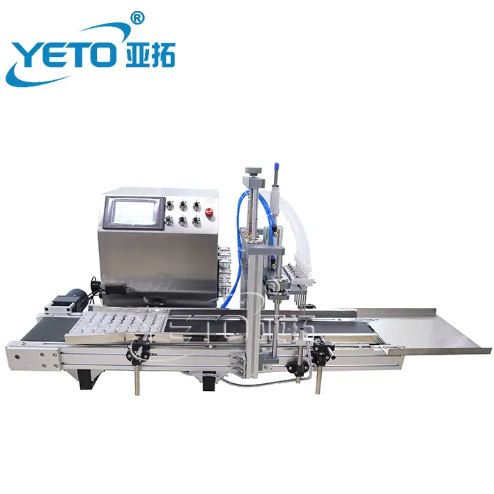 YETO Desktop small six heads automatic peristaltic pump liquid filling machine for oral liquid, ampoule, glass vials filler