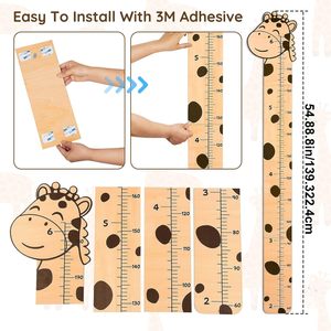 Bằng gỗ Chiều cao biểu đồ cho trẻ em khắc tường trang trí nội thất cho tăng trưởng đo lường cậu bé hoặc Cô gái của phòng Cai Trị - Product Image 3