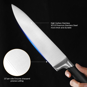 Ensemble <span class=keywords><strong>de</strong></span> 7 couteaux <span class=keywords><strong>de</strong></span> <span class=keywords><strong>cuisine</strong></span> en acier inoxydable à haute teneur en carbone, ensemble <span class=keywords><strong>de</strong></span> couteaux <span class=keywords><strong>de</strong></span> chef noirs avec bloc <span class=keywords><strong>de</strong></span> rangement durable - Product Image 5