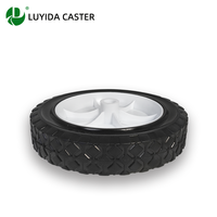 Roue universelle en caoutchouc de 7 pouces avec moyeu en plastique, capacité de charge de 70 kg, pièce de rechange pour tondeuse à gazon, chariot à main, chariot utilitaire