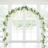 1.8M Untaian Bunga Wisteria Buatan 3 Rumbai Besar 6 Rumbai Kecil 34 Daun Dekorasi Pernikahan Rumah