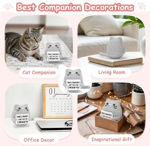 Mini Handmade Crochet Mèo Búp Bê Dễ Thương May & Dệt Đồ Chơi Cho Hỗ Trợ Cảm Xúc Món Quà Vui Cho Những Người Yêu Động Vật - Product Image 4