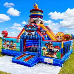 Castillo Inflable Gigante para Exteriores con Obstáculos, Pared <span class=keywords><strong>de</strong></span> Escalada y Diseño <span class=keywords><strong>de</strong></span> <span class=keywords><strong>Patrulla</strong></span> Canina, Ciudad <span class=keywords><strong>de</strong></span> Diversión para Niños y Adultos - Product Image 1