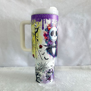 Glowing in the Dark Nightmare Before Christmas Jack Skellington Cup Luminous 40oz Stainless Steel Insulated Tumbler - Product Image 6