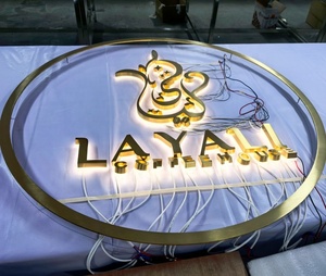 <span class=keywords><strong>Letras</strong></span> LED de metal personalizadas, letreros iluminados de <span class=keywords><strong>acero</strong></span> inoxidable, logotipo 3D para pared de recepción de negocios - Product Image 4