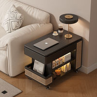 Dernière conception de meubles pour la maison à prix de gros personnalisé multifonctionnel noir stockage carré luxe en bois table d'appoint pour canapé