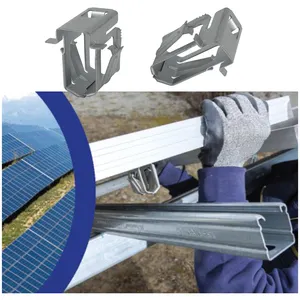 Soporte de Panel Solar antirrobo, Clip de toma de tierra a presión, sujetador de montaje Solar para sistema de estantería de Panel Solar