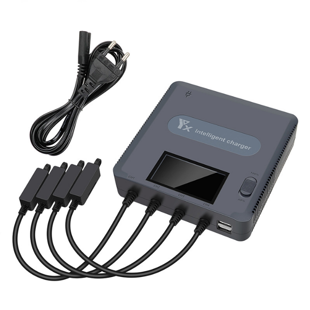 6 in 1 Digital Display Battery Charger for DJI Mavic Air 2 /2S 4-Port 13.2V Drone Battery Charging Hub