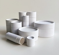Tube d'emballage en carton blanc 100 % biodégradable pour vêtements, pot en papier kraft cosmétique résistant à l'huile, pot alimentaire en papier avec revêtement en cire