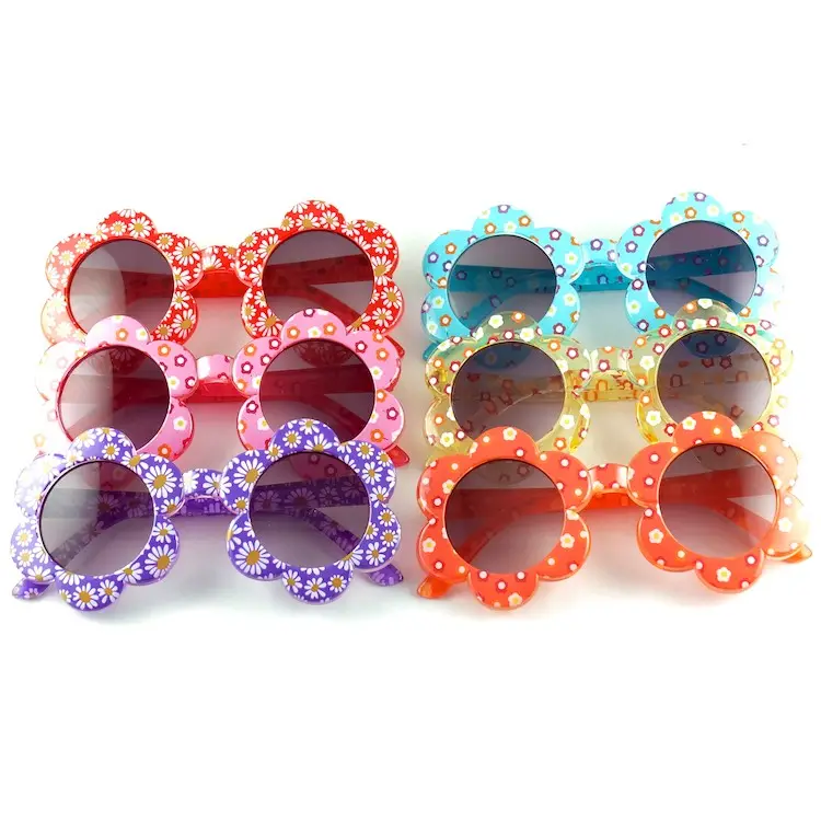 زهرة شكل نظارات شمسية للأطفال مع الطباعة أزياء أطفال نظارات شمسية