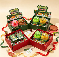 Jouet Squishy Monstre Vert de Noël pour Chien et Fille, Rempli de Pectine TPR, à Remontée Lente, Pailleté, Anti-Stress, Boîte Mystère