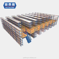 Systèmes de rayonnage d'entrepôt en acier industriel, protection contre la corrosion, installation à encliquetage à 4 niveaux, taille personnalisable, revêtement en poudre