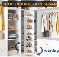 Étagère à chaussures rotative moderne en bois blanc à sept niveaux, tour à 360 degrés, plateau tournant paresseux, salon, hôtel, rotation de sac à main