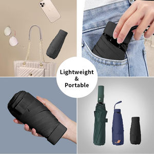 Parapluie ultra léger mini de poche 5 plis, petit parapluie portable haute protection solaire UPF 50, parapluie compact pour femmes et filles - Product Image 2
