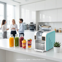 Machine à smoothies et glace pilée électrique de comptoir, en plastique, pour usage hôtelier et domestique, compatible avec tout liquide, pour des boissons glacées soyeuses, compacte, à commande tactile.