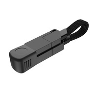Câble de données magnétique à charge rapide 4-en-1 en alliage de zinc, tressé plat, Type-C PD 60W pour batterie externe