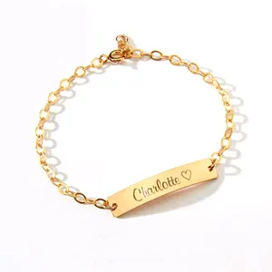 Personalized 925 sterling Silver Child ID bracelets custom 18k gold plating adjustable Baby bracelets jewelry
