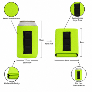 Magnetic Can Coolers 12oz 4mm Neoprene 3 Magnets Collapsible Beer Sleeve Custom Logo Print Golf Cart Tailgate Party <b>BBQ</b> 8 Colors - Product Image 2