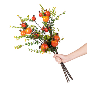 Ramo di <span class=keywords><strong>Melograno</strong></span> Artificiale in Schiuma, 4 Pezzi, per Decorazione Domestica - Vendita Calda - Product Image 1