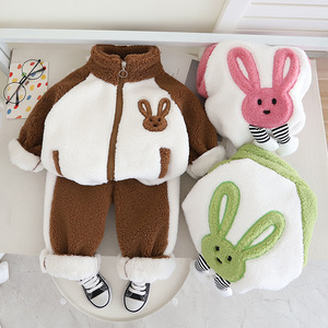 Chaleco informal de dibujos animados con forro polar con cremallera para niños Otoño/Invierno ropa de invierno bonita con traje una generación de pelo - Product Image 2