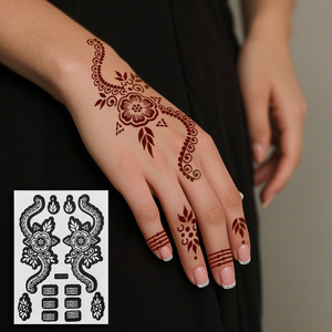 Universal Large <strong>Henna</strong> Stencils DIY Hand &amp; Foot <strong>Tattoo</strong> <strong>Kit</strong> for Beginners, Party &amp; Travel - Product Image 2