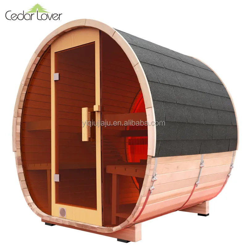 Cedar người yêu 4 người trong nhà tắm hơi hồng ngoại Nhật Bản xách tay hơi nước nhà phòng tắm hơi thấp EMF trong nhà phòng tắm hơi cho