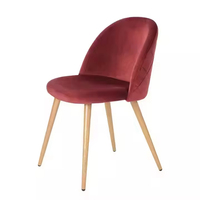 Chaise de salle à manger en velours avec pieds en bois à transfert thermique, cadre en bois peint moderne, mobilier minimaliste pour la maison et les restaurants