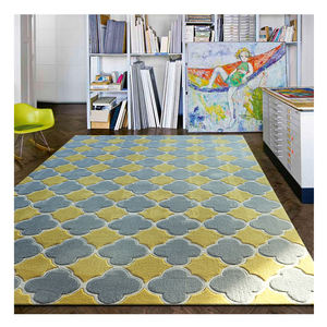 Grigio E Giallo Moderno Fatto A Mano Jacquard Geometrica coperta di Zona Per Loungeroom - Product Image 1