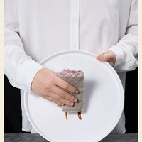 Assiette de service ronde en mélamine blanche brillante de 9 pouces pour restaurant nordique