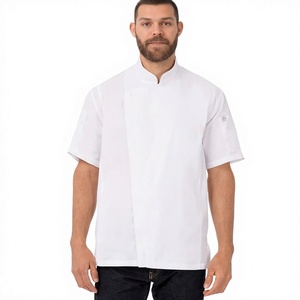 Chaqueta de Chef Unisex de Manga Corta con Cierre de Broches, Tejido de Poliéster/Algodón Transpirable, Uniforme para Restaurante y Bar - Product Image 2