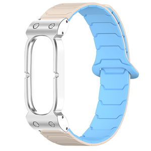 Custom Heavy Duty Metal <b>Case</b> Bumper Magnetic Dual-Color Silicone Wristband Shockproof <b>Watch</b> Band for Google Fitbit Air - Product Image 4