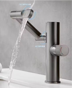 Grifo de Baño Inteligente LED de Alta Gama YF OEM |   Grifo de Latón Montado en Cubierta 360 °   Grifo de Lavabo Giratorio con Pantalla de Temperatura - Product Image 5