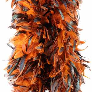 Boa de plumes de coq orange demi-bronze Schlappen Coque, plusieurs couleurs, pour carnaval, fête, danse de <span class=keywords><strong>samba</strong></span>, motif teint - Product Image 2