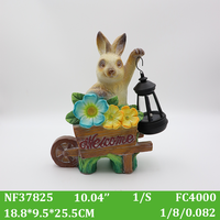 Großhandel 25,5 cm Harz-Osterhase Willkommensschild Gartenfigur mit Laterne für Außenbereich, Hof, Terrasse und Rasendekoration