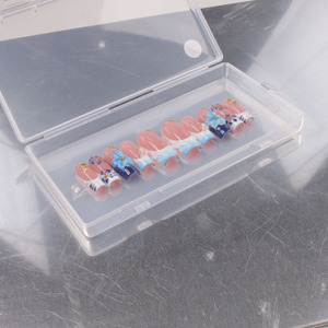 <span class=keywords><strong>Ongles</strong></span> de luxe faits main en ABS à presser, forme cercueil, avec zircon et design 3D, <span class=keywords><strong>colle</strong></span> noire et blanche pour doigts – Produit le plus vendu - Product Image 4