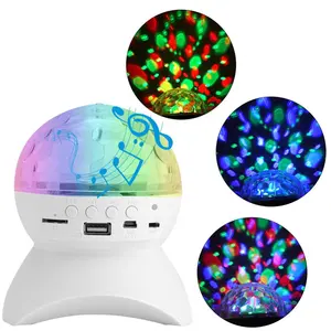 Holiday Gift Music Led Lights Ambient Sound Best Led Small Round RGB Projector Light Crystal Magic Ball Stage Speaker