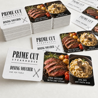 Billets coupés sur mesure pour les promotions de restaurants buffet et grillades, avec personnalisation de la taille, du logo et de la couleur