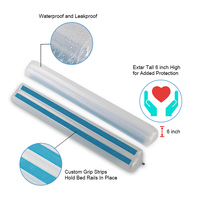 Lot de 2 barrières de lit de sécurité portables pour tout-petits et personnes âgées, pliables en PVC/plastique pour lits jumeaux/grands lits/triples