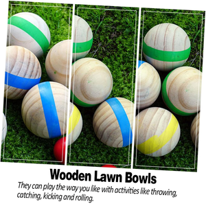 Ensemble de boules de <span class=keywords><strong>pétanque</strong></span> en <span class=keywords><strong>bois</strong></span> pour adultes, 8 boules pour exercice amusant, <span class=keywords><strong>pétanque</strong></span> similaire pour enfants, jeux de société, divertissement sportif - Product Image 3