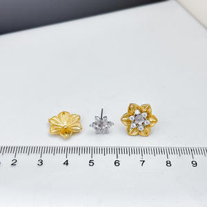 ถาดเปล่าสำหรับทำเครื่องประดับมุก DIY เงินแท้ S925 ยี่ห้อ WENCHI สำหรับมุกทรงกลมแบนขนาด 4-6 มม. รูปดอกไม้เล็ก รุ่น 11364 ผลิตในจีน - Product Image 4